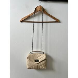 Davina Firenze beige clasp leather shoulder bag